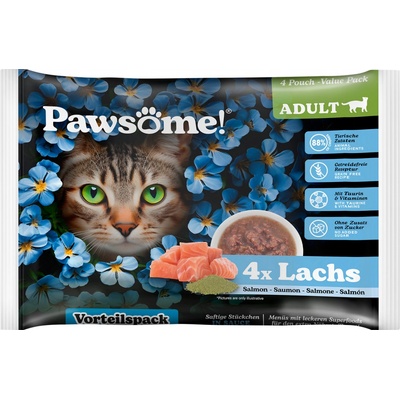 Pawsome! Adult s lososom 4 x 85 g