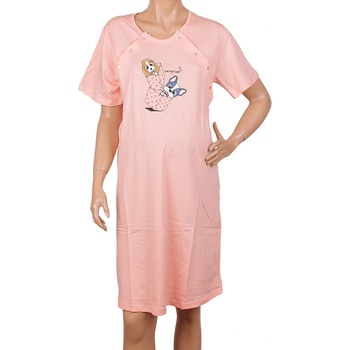 Image 1 of Нощница за кърмачки в бебешко розово с кучета