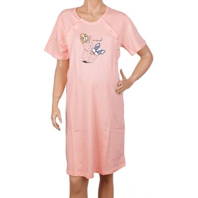 Нощница за кърмачки в бебешко розово с кучета