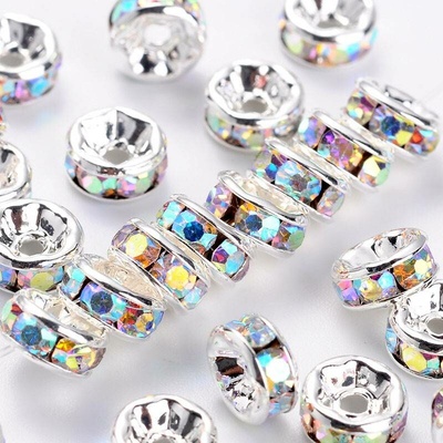 NUBIO Štrasová rondelka s kamínky - průhledné, 6x3mm