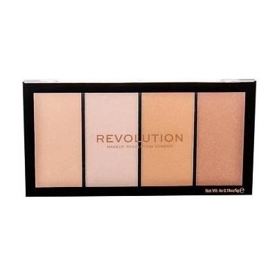 Makeup Revolution Re-Loaded paleta rozjasňovačov Lustre Lights Warm 4 x 5 g