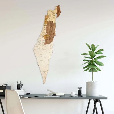 Drevená mapa Izraela 36 x 100 cm