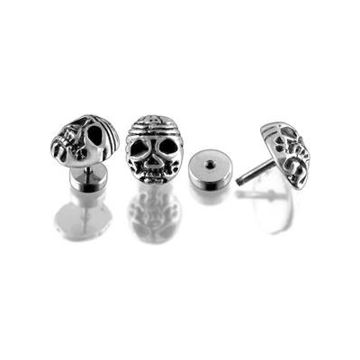 Šperky4U falešný piercing do ucha lebka FP01057