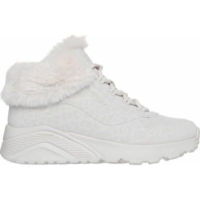 Skechers UNO LITE COZY LEOPARD dívčí zimní obuv šedá