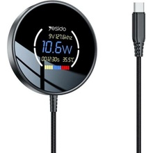 Yesido DS28 bezdrátová MagSafe nabíječka s displejem pro iPhone - 15W - černá