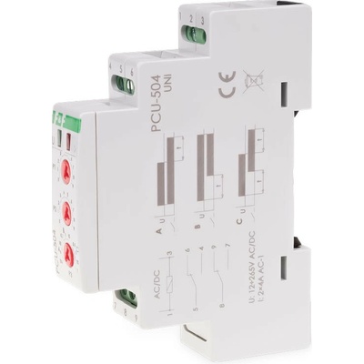 PCU-504 UNI - Univerzálne časové relé so zálohou napájania, 230V, 4A, 2x NO/NC