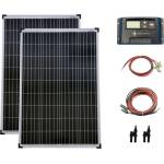 Solartronic Комплект соларна система 2x100W поликристални соларни панели, 20A контролер, кабели и букси (SET-200P-20A-KA-ST)