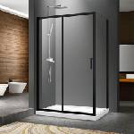 Fluminia Mediterraneo Iris N правоъгълна душ кабина с плъзгаща се врата 100x80 черна (S02RE01-BL 100X80)