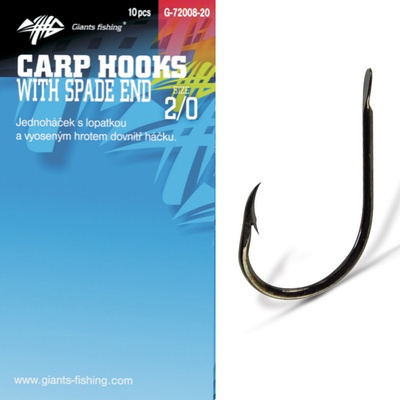 Giants Fishing s lopatkou Carp Hooks with Spade End vel.1 10 ks