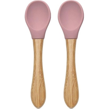 Lorelli Силиконови лъжички с бамбук Lorelli - Natural, 2 броя, Deep Pink (10230680002)