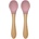 Lorelli Силиконови лъжички с бамбук Lorelli - Natural, 2 броя, Deep Pink (10230680002)