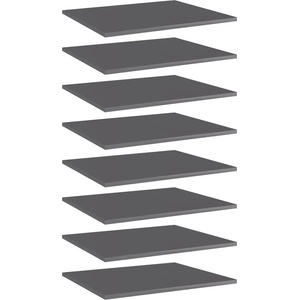 vidaXL Рафтове, 8 бр, сив гланц, 60x50x1, 5 см, инженерно дърво (805281)