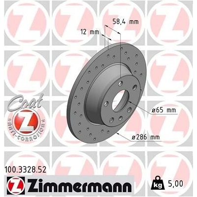 Brzdový kotúč ZIMMERMANN 100.3328.52 (100332852)