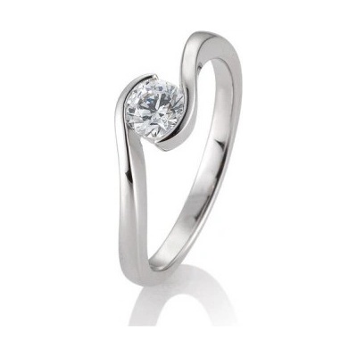Sofia Diamonds prsteň z bieleho zlata s diamantom BE41 85946