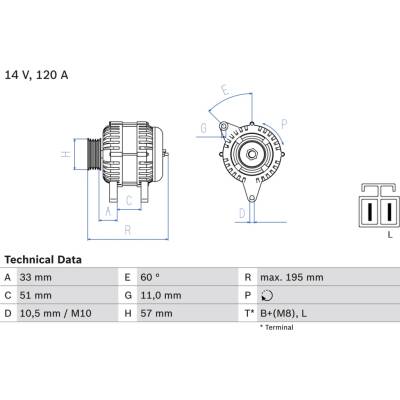 BOSCH Alternátor 0986081060