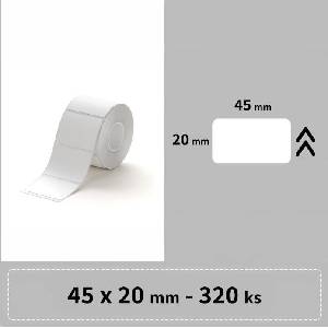 Niimbot A2A18918901, 45x20mm, 320 бр. , бели самозалепващи етикети (A2A18918901)