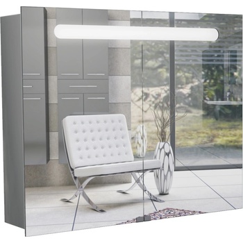 INTEDOOR zrcadlová jednodveřová skříňka s integrovaným LED osvětlením TONIC H ZS 60 L 50 Dub Arizona šedý