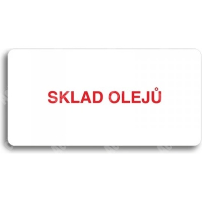 ACCEPT Piktogram SKLAD OLEJŮ - bílá tabulka - barevný tisk bez rámečku