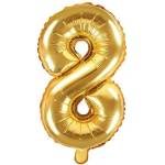 Party Deco Фолиев Балон Цифра, Златно, 35см - 8 (fb10m-8-019)
