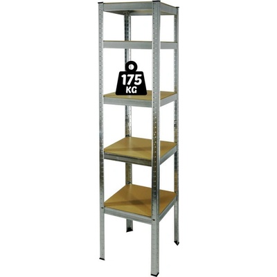 Garden Line Regál Ozo 40 x 40 x 180 cm 5 polic stříbrný hnědý – Zboží Dáma