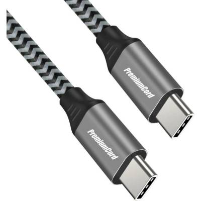 Premiumcord ku31cw05 USB-C M/M, 100W 20V/5A 480Mbps bavlněný oplet, 0,5m