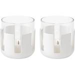 Stelton Свещник за чаена свещ LUNA 7 см, мек бял, неръждаема стомана / стъкло, Stelton (SN411)