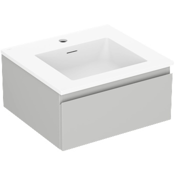 Mexen Orio шкаф за баня 50 см с умивалник Otis, 1 чекмедже, сив мат/бял мат - 91A10-05023-1-BF62-W18M01 (91A10-05023-1-BF62-W18M01)