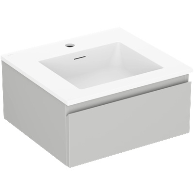 Mexen Orio шкаф за баня 50 см с умивалник Otis, 1 чекмедже, сив мат/бял мат - 91A10-05023-1-BF62-W18M01 (91A10-05023-1-BF62-W18M01)