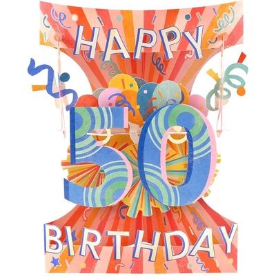 3D картичка Santoro Swing - Happy 50 Birthday (SC237)