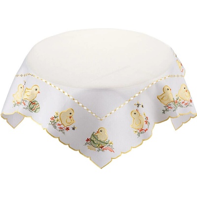 decoDoma Středový ubrus s výšivkou KUŘÁTKA 85x85 cm – Hledejceny.cz