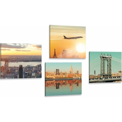 Set obrazů cestování do města New York - 4x 60x60