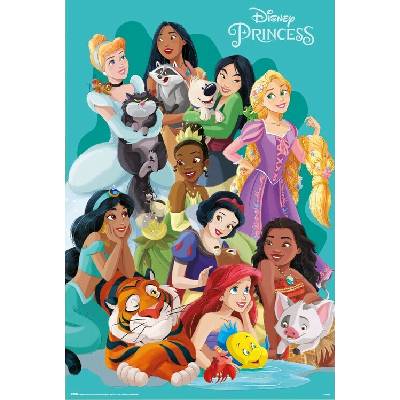 Plagát, Obraz - Disney Princess and Pets, 61 × 91.5 cm