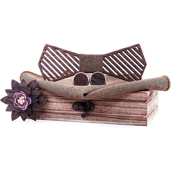 Image 1 of BB Wood Watches Стилен сет - дървени аксесоари за костюм | ДЪРВЕНИ ПАПИОНКИ