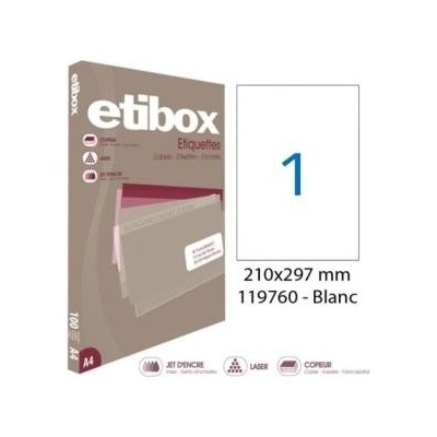 Etikety univerzálne 210x297mm Etibox A4 100 hárkov