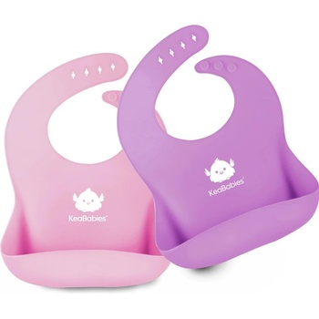 Image 1 of KeaBabies Силиконови Лигавници 2 Броя Розов/Лилав KeaBabies (KB034-002)