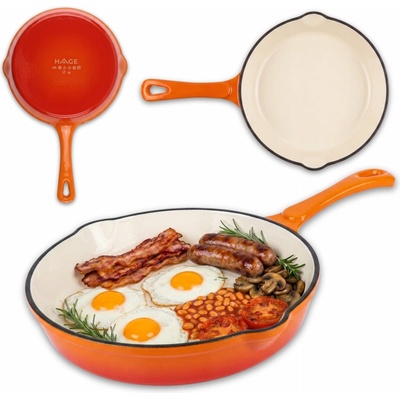 Atusa Smaltovaná litinová pánev 20 cm HAGE Orange DR20-orange