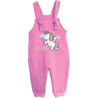 Mothylic for Kids Dětské rostoucí lacláče Jednorožec + jméno ružová