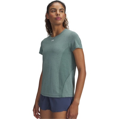 Under Armour Women's Vanish Seamless Short-Sleeve Performance Gym Top - Green/White