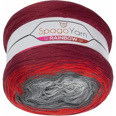 Bellatex Příze SpagoYarn Rainbow 250g / 1000 m šedá, červená, vínová