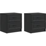vidaXL Нощен шкаф 2 бр. Черно 43 x 34, 5 x 44, 5 см Инженерна дървесина (895678)