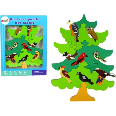 Lean Toys puzzle strom s lesnými vtáčikmi