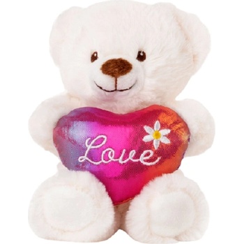 Амек Тойс Плюшена играчка Амек Тойс - Мече с хамелеоново сърце, бяло, 16 сm (030112-1)