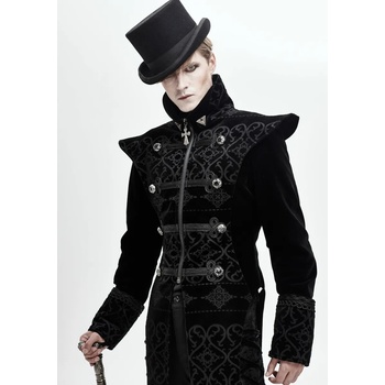 Devil fashion мъжко палто DEVIL FASHION - Bodom готик кадифе с флорално покритие, с шлиц - CT152