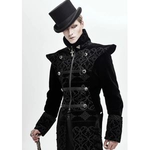 Devil fashion мъжко палто DEVIL FASHION - Bodom готик кадифе с флорално покритие, с шлиц - CT152