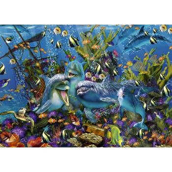 Image 1 of Alipson Puzzle - Puzzle Dolphins Treasure Ship - 1 000 piese