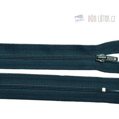 Zip špirálový 3mm nedeliteľný 10 cm petrolejová