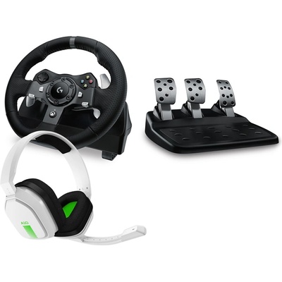 Logitech G920 Wheel+A10 Xbox Headset White 991-000487