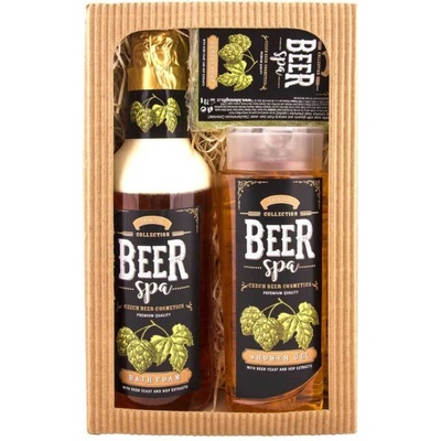 Bohemia Gifts & Cosmetics Beer Spa pivná pena do kúpeľa 500 ml + pivný sprchový gél 250 ml + tuhé mydlo 70 g darčeková sada