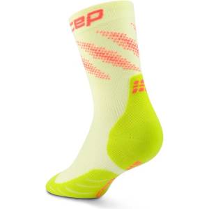 CEP Дамски чорапи за бягане CEP Women's Run Edt. Elliptic Socks Mid Cut Running socks - Lime / Neon Coral - размер II (207-1149-0311)
