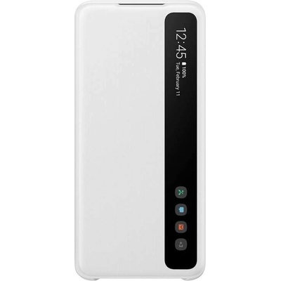 Samsung Clear View Cover EF-ZG980CW - оригинален кейс, през който виждате информация от дисплея за Samsung Galaxy S20 (бял)